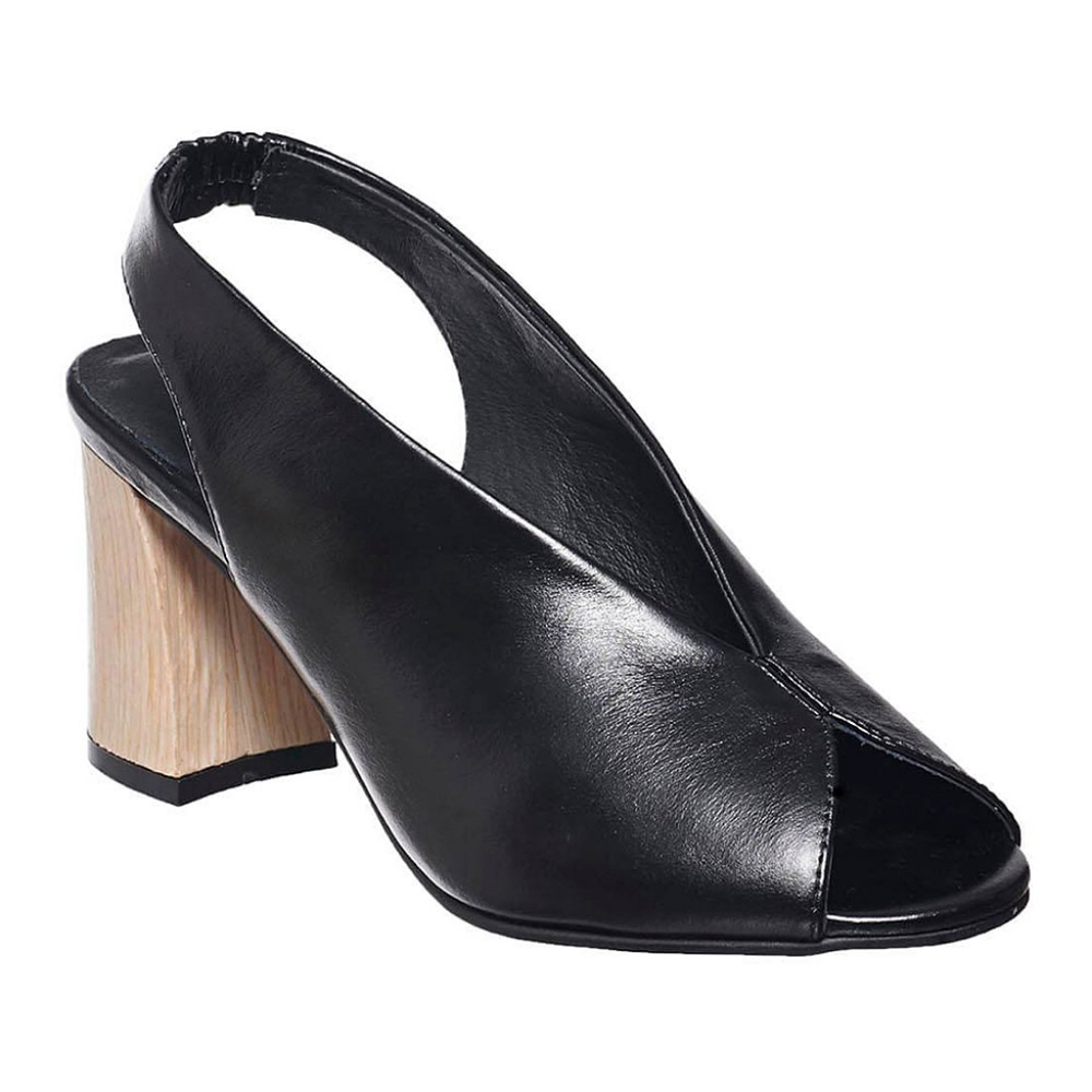 Antelope Black Slingback Leather Sandal Shoes